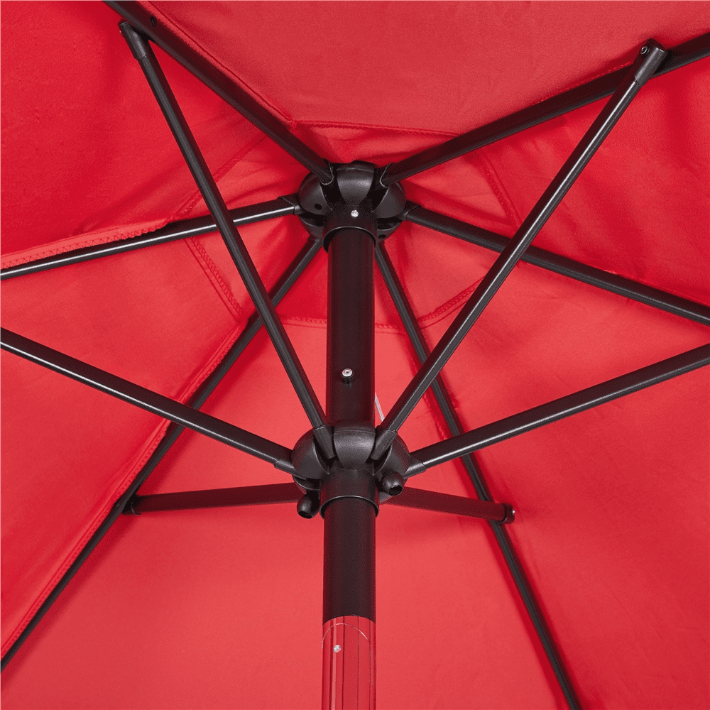 Renwick 7.5ft Patio Market Umbrella with 6 Ribs Push-button Canopy Tilt, Red