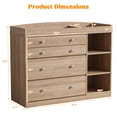 thumbnail image 3 of Melidee Baby Dresser with Changing Table Top, 47.2" L x 17.7" D x 36.2" H, 4 Drawers & Adjustable Shelves, 2-in-1 Nursery Organizer with Removable Topper, Natural Wood, 3 of 8