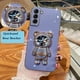 thumbnail image 2 of Funda de teléfono chapada con soporte de oso espacial de arena movediza para Samsung Galaxy S21 S20 FE Note 20 10 Pro S23 S22 Ultra S10 Plus Lite Fivean unisex, 2 of 2
