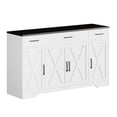 thumbnail image 1 of Buffet Cabinet with 4 Doors, Modern Farmhouse 55" Large Sideboard Table Storage Cabinet,Adjustable Shelves, Drawers, and Versatile Storage for Kitchen, Dining Room, Coffee Bar, 1 of 9