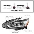 thumbnail image 2 of For 2016-2018 Nissan Altima Halogen w/o LED DRL Left Driver Headlight Assembly, 2 of 7