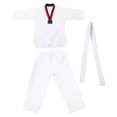 thumbnail image 2 of Uniforme de Entrenamiento de Taekwondo Equipo de Entrenamiento de Uniforme de Taekwondo de Algodón Gimnasio Escuela Kickboxing Entrenamiento de Artes Marciales con Cinturón para, 2 of 8