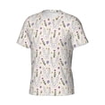 thumbnail image 3 of Yiaed Purple Flower Rabbit Print Mens Short Sleeve Tight Fit T-Shirt, Crewneck Casual Tee-Medium, 3 of 5