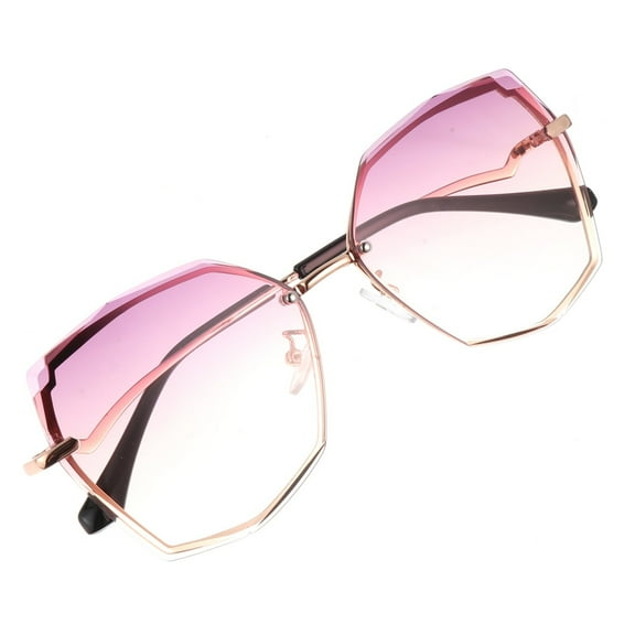 FOLOYORI 1 Pair Cool Sunglasses Unisex Shape UV Protection Metal Frame Pink For Party Favors