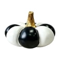 thumbnail image 2 of Black White Resin Pumpkin Figurines, Rustic Farmhouse Fall Table Decor, Thanksgiving Centerpiece Ornaments for Home Kitchen Mantel Shelf Display, Lazyguy, 2 of 7