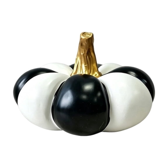 Black White Pumpkin Decor Resin Pumpkin Figurines Home Decor Table Decor Shelf Decor Mantel Decor Farmhouses Thanksgiving Fall Centerpiece
