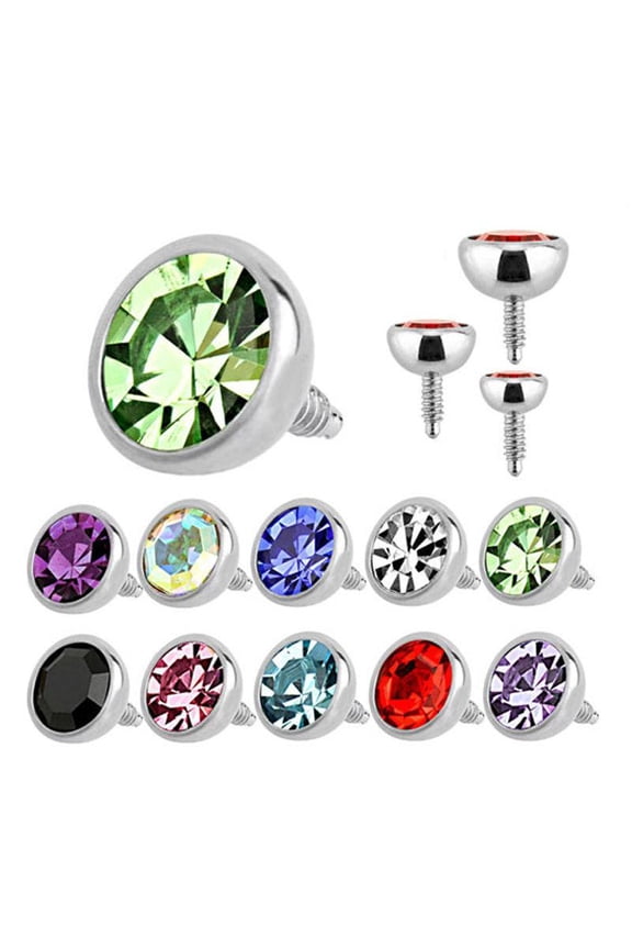 Labret Stud Top Jewelry Internally Threaded 16g Round Press Fit Surgical Steel