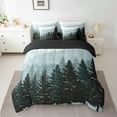 thumbnail image 2 of Feelyou Grey Blue Pine Tree Twin Bedding Sets 7-Piece, Jungle Plant Botanical Bedding Comforter Set, Nature Scenery Print Reversible Sheet Sets, Super Cozy Room Decor, 2 of 7