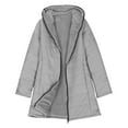 thumbnail image 5 of Penkiiy Women's Long Puffer Jacket Casual Zip Up Quilted Hooded Thickened Warm Winter Padded Down Coat Outerwear M Gray, 5 of 6