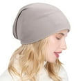 thumbnail image 2 of ZNQHFRE Women Thin Slouch Beanie Turban Hat, Lightweight Sleep Cap, Postpartum Maternity Head Wrap Hat For Indoor Air‑Condition Room Daily Use, 2 of 3