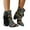 Black, variant on Women's Cowgirl Boots Cowboy Fringe Western Boots Chunky Heel Tassel Mid Calf Boots Women's Pointed Toe Riding Boots