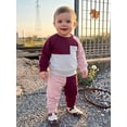 thumbnail image 5 of Loicainy Baby Toddler Girl Contrast Color Fall Outfits 6 12 18 24 Months 2T 3T Long Sleeve Pullover T shirt Elastic Pants Clothes Set, 5 of 9