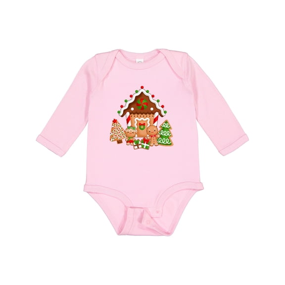 Inktastic Gingerbread House Christmas Boys or Girls Long Sleeve Baby Bodysuit