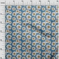 thumbnail image 3 of oneOone Cotton Cambric Blue Fabric Floral Diy Clothing Quilting Fabric Print Fabric By Yard 42 Inch Wide, 3 of 5