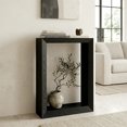 thumbnail image 3 of Evelyn&Zoe Modern Farmhouse 22" Wide Black Grain Console Table, 3 of 7