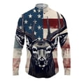thumbnail image 2 of Camisa con solapa de animal para hombre y mujer, con estampado 3D de alce, informal, de manga larga, con botones, ropa de calle de gran tamaño, unisex, 2 of 5