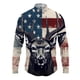 thumbnail image 2 of Camisa con solapa de animal para hombre y mujer, con estampado 3D de alce, informal, de manga larga, con botones, ropa de calle de gran tamaño, unisex, 2 of 5