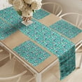 thumbnail image 2 of Ambesonne Panda Table Runner & Placemats, Animals Flowers Art, Placemat 4 pcs + Runner 16"x72", Dark Seafoam Multicolor, 2 of 2