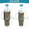 thumbnail image 6 of Yayeee 40oz Double-Wall Insulated Stainless Steel Tumbler with Handle Bottle, Geometric Stripes, 6 of 8