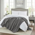 Beautyrest Electric Micro Fleece Heated Solid Blanket, Queen, Gray