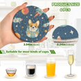 thumbnail image 3 of Qxltty Corgi Rocket Element Pattern Drink Coasters with Holder 6pcs Handmade Woven Simple Vintage Saucer Set, 3 of 7