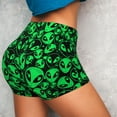 thumbnail image 4 of Sikiie Green Monster Print Workout Shorts Women Scrunch Butt Gym Shorts Seamless High Waist Tummy Control Yoga Biker Athletic Shorts-Small, 4 of 8