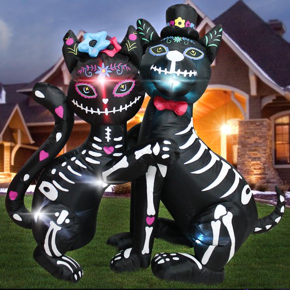 Kit hinchable para Halloween, 1,2 m, para gatos y perros, con luces LED