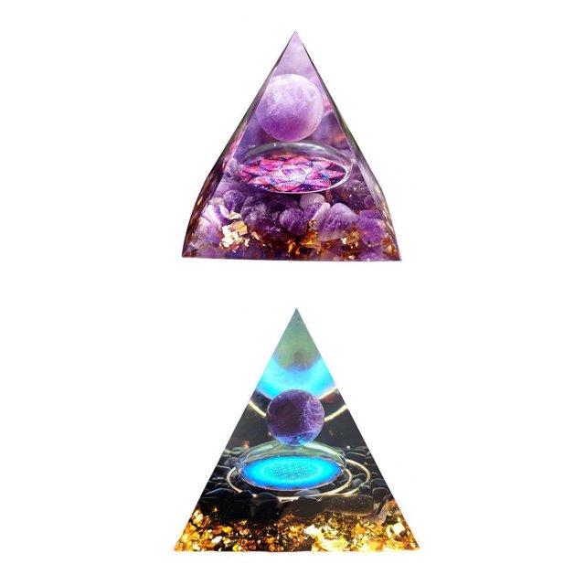 2x de de amatista hechas , de cobre de energía, oficina en hogar, de yoga, artículo de decoración Feng Shui, ado Hugo Pirámide de piedra