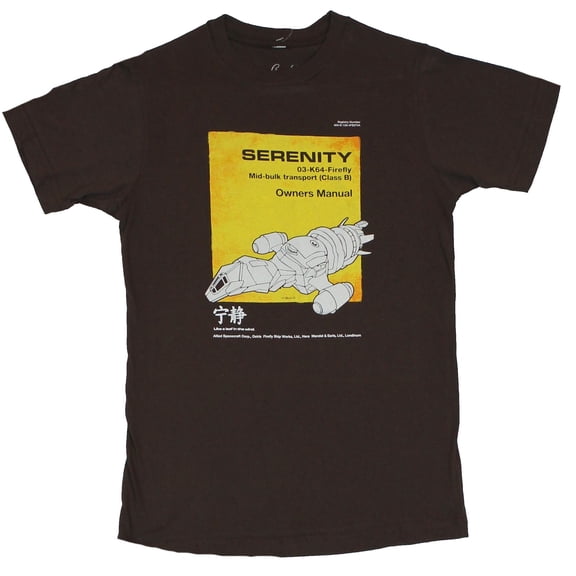 Firefly Serenity T-Shirt - Mid-Bulk Transport Serenity Owners Manual Image (X-Small)
