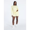 thumbnail image 3 of Joyspun Women's French Terry Knit Long Sleeve Lounge Sleep Top, Sizes XS-3X, 3 of 6