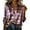 Multicolor E, variant on Asxite Womens Summer Tops Casual Fashion Print Lapel Collar Button Down Breathable Long Sleeve Shirts