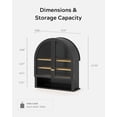 thumbnail image 2 of EYYTHUNG Arched Wall Cabinet, Floating Bathroom Medicine Cabinets, Modern Storage Cabinet with Acrylic Door and Open Shelf, Wall Mounted Storage Organizer, Black Oak, 2 of 7