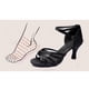 thumbnail image 5 of 1 par de zapatos de tacón alto con tiras anudadas para baile latino para mujer, talla 40 (negro), 5 of 5