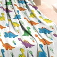 thumbnail image 3 of White Plant Dinosaurs Pattern Blanket,Comfortable Soft Flannel Throw Blanket,All Season,Warm Lightweight Blankets for Sofa Bed Couch Living Room Chair,30"x40", 3 of 4