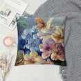 thumbnail image 2 of PRATYUS vintage Shabby Chic French floral butterfly Hydrangea Throw Pillow Covers Soft Pillowcase for Bedroom Cushion Cover Living Room For Sofa Couch Bed Car Dormitory Home Decor 18x18in, 2 of 5