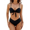 thumbnail image 5 of Women'sNormalSwimwearBikiniSwimsuit2PcsPlainBeachWearHolidayBathingSuits, 5 of 5