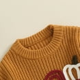 thumbnail image 3 of Toddler Baby Boy Girl Halloween Outfit Knit Chunky Pumpkin Sweaters Crew Neck Pullover Sweatshirt Tops Fall Winter Clothes, 3 of 8