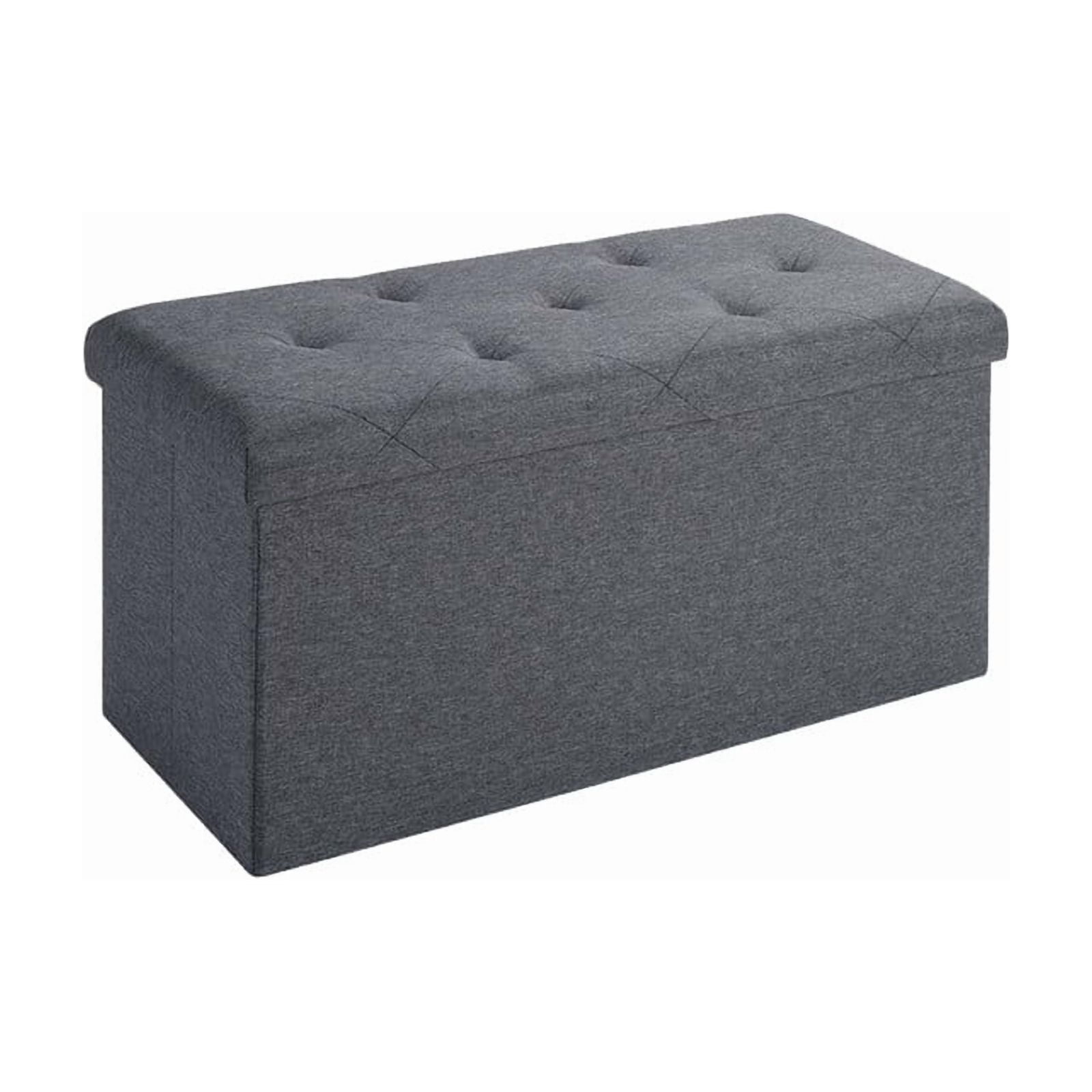 30''W Folding Storage Ottoman Bench, Footrest Stool with Hidden Compartment