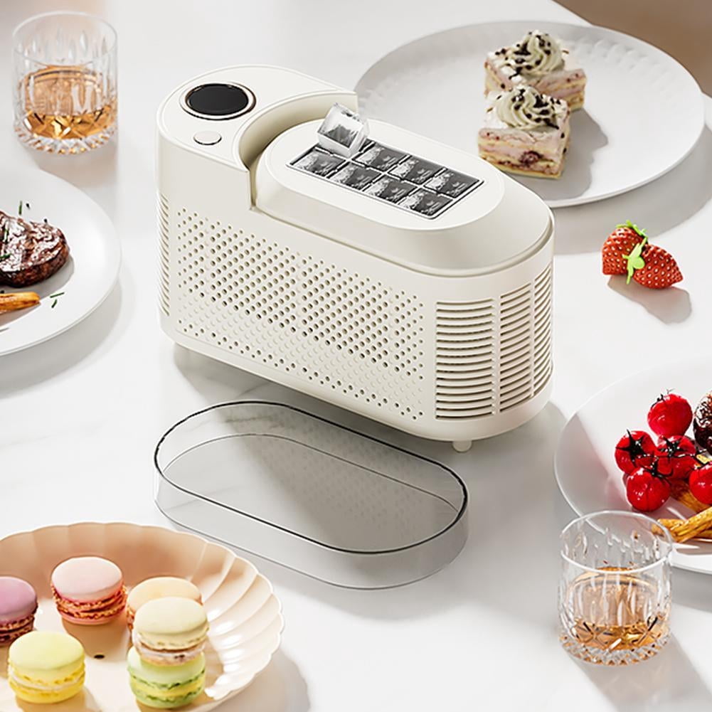 Portable Small Ice Maker Mini Ice Cube Maker Countertop 12V Ac Dual Power Quiet Compact Ice Machine With Clear Cover For Home Kitchen（white）