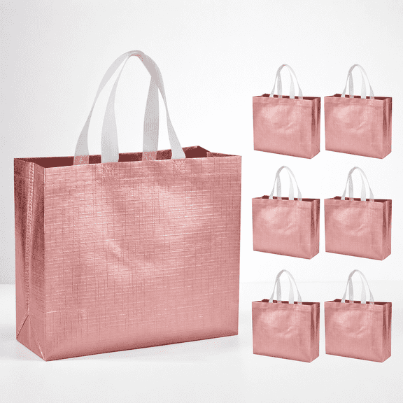 6-Pack Reusable Large Gift Bags with Handles, Durable Tote Bags for Weddings, Parties, and Everyday Use