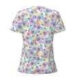 thumbnail image 4 of Naloa Butterflies on Polka Dots Print T-Shirts Short Sleeve V Neck Tees for Women Fashion Tops Trendy Lightweight Soft Casual Summer Outfits Clothes, 4 of 5