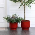 thumbnail image 4 of LuxenHome Red Wine 11.4-Inch Round Ceramic Planter, 4 of 8
