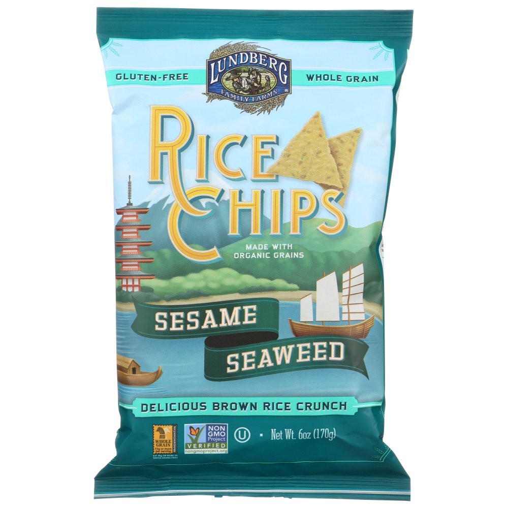 Lundberg Family Farms Sesame Seaweed Rice Chips, 6 Oz