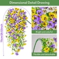 thumbnail image 3 of 2 Pcs Artificial Pansy Hanging Vine, 29.53" UV Resistant Hanging Flowers for Outdoors, Faux Silk Violet Flowers with Eucalyptus Leaves, Fake Wall Floral for Indoor Patio Porch Garden, Fall Decor, 3 of 4