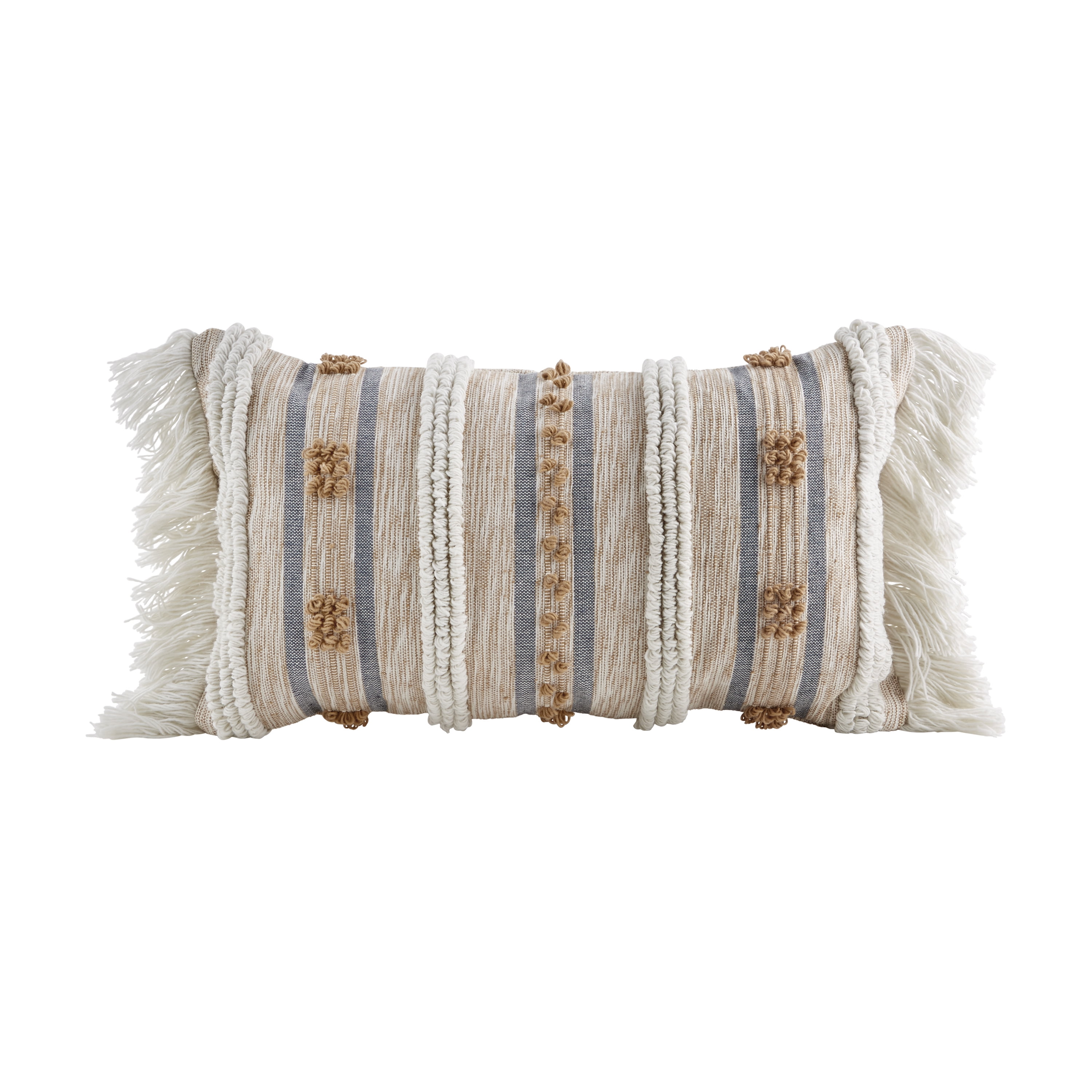 Better Homes & Gardens 14' x 24' Brown & Ivory Chunky Stripe Oblong Outdoor Pillow by Dave & Jenny Marrs