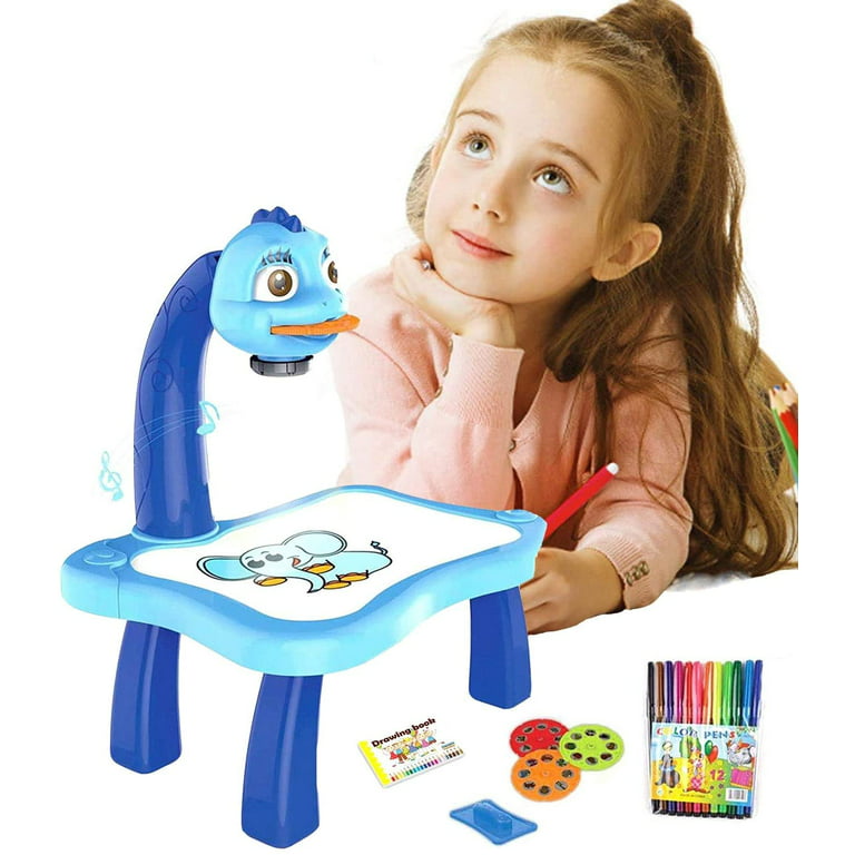 Sunmark Trace and Draw Projector Toy,Art Projector, Painting Drawing Table LED Projector Toddler Toy Educational Drawing Playset for Kids Boys Girls Age 3+
