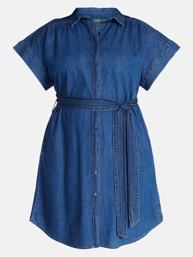 plus size denim t shirt dress City Chic Plus Size August Dress