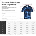 thumbnail image 6 of Lsque Blue Lightning pattern Hawaiian Shirt for Men, Unisex Summer Beach Casual Short Sleeve Button Down Shirts-X-Large, 6 of 9