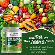 Grow Vitamin Multivitamin Supplements - Essential Vitamins & Minerals - 90 Capsules