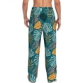 thumbnail image 3 of Xecao Tropical Leaves Men's Straight Lounge Pajama Pants: The Ultimate in Comfortable Sleepwear, 3 of 9